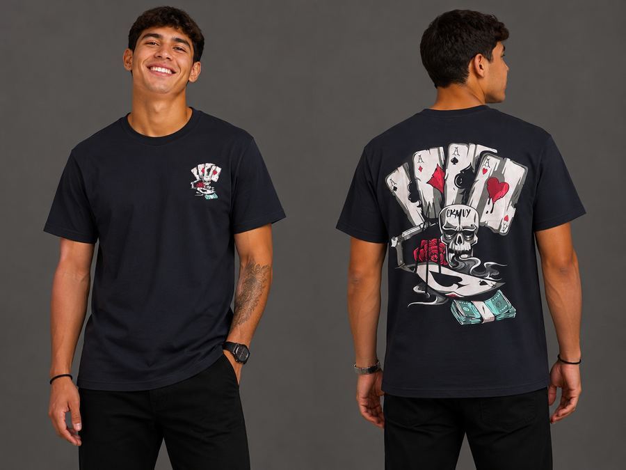 Camiseta Masculina Family Poker - Preta